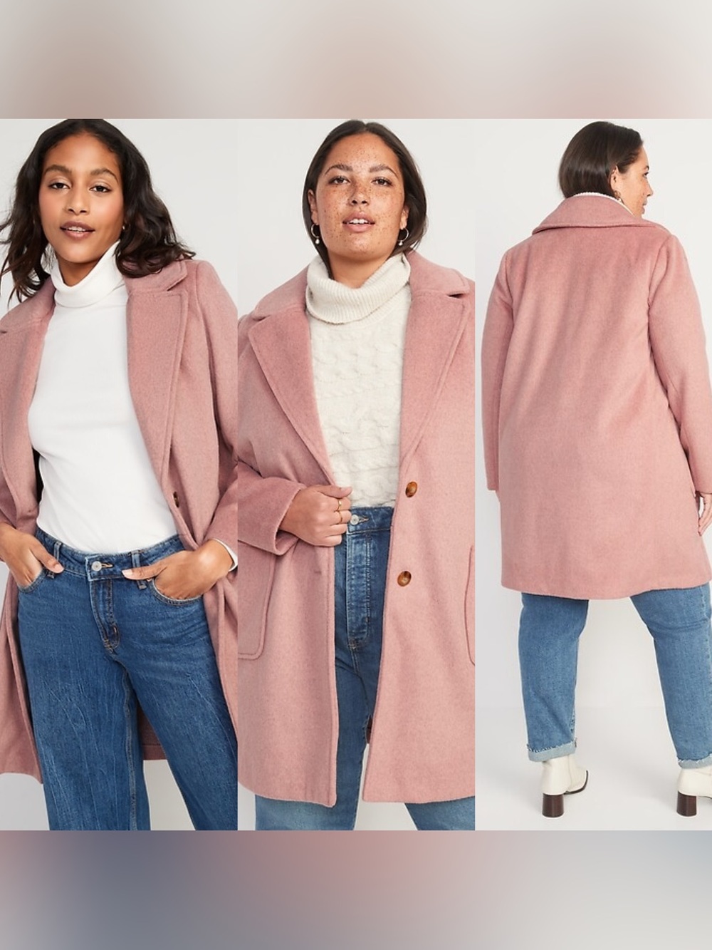 ✨ Old Navy Pink Soft-Brushed Oversized Overcoat / Longline Coat